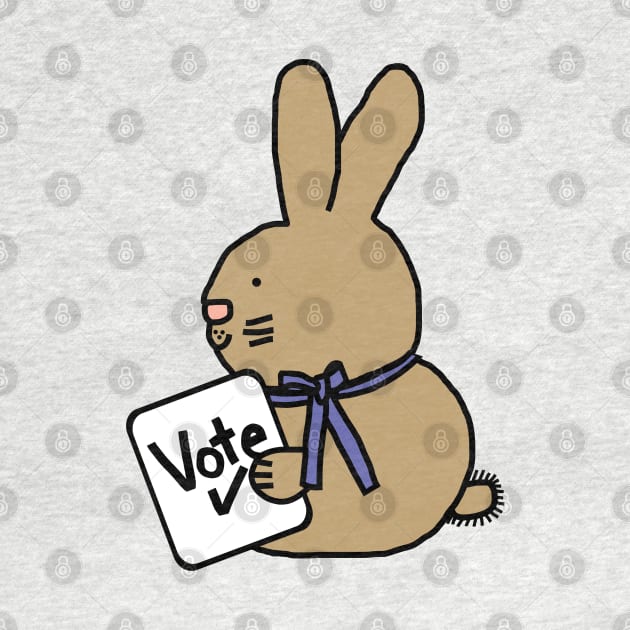 Cute Bunny Rabbit with Vote Sign by ellenhenryart